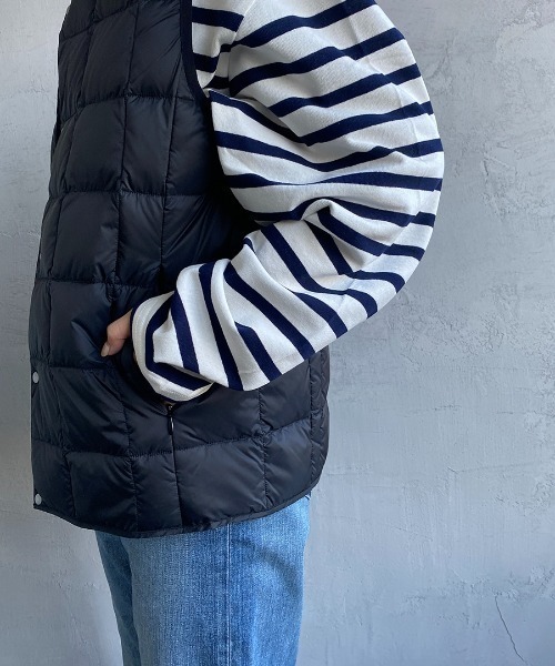 TAION（タイオン）の「【WEB限定】[TAION/タイオン] Vネック インナーダウンベスト（ダウンベスト・レディース・オフホワイト/ブラック/グレー/カーキ/ダークオリーブ・M/L/XL）」の13枚目の写真