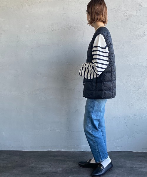 TAION（タイオン）の「【WEB限定】[TAION/タイオン] Vネック インナーダウンベスト（ダウンベスト・レディース・オフホワイト/ブラック/グレー/カーキ/ダークオリーブ・M/L/XL）」の18枚目の写真