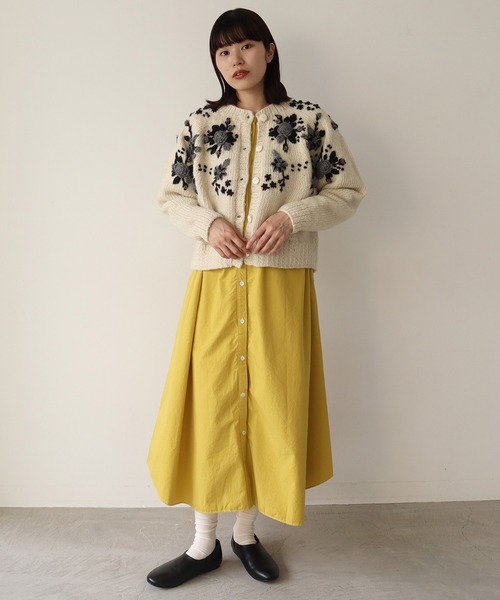 bulle de savon(ビュルデサボン)の「《染め替え》製品染めBasic Stand coller ワンピース(シャツワンピース・レディース・イエロー/ブルー・FREE)」の7枚目の写真