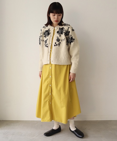 bulle de savon(ビュルデサボン)の「《染め替え》製品染めBasic Stand coller ワンピース(シャツワンピース・レディース・イエロー/ブルー・FREE)」の8枚目の写真