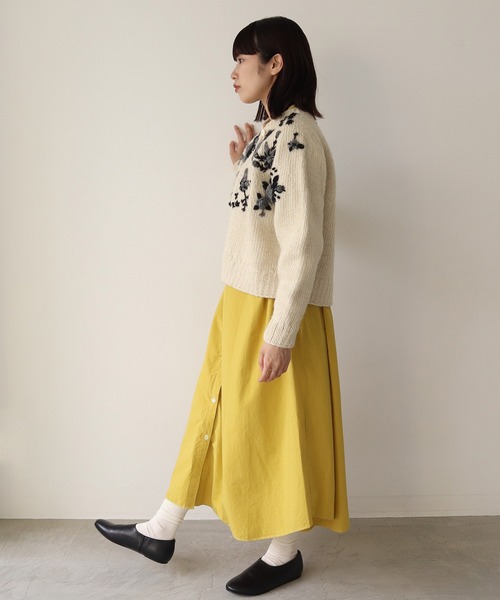 bulle de savon(ビュルデサボン)の「《染め替え》製品染めBasic Stand coller ワンピース(シャツワンピース・レディース・イエロー/ブルー・FREE)」の9枚目の写真