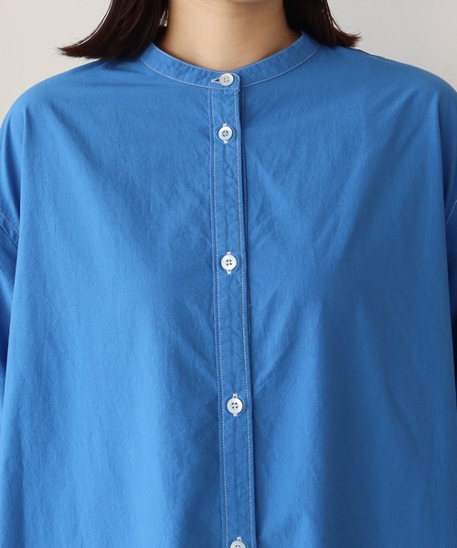 bulle de savon(ビュルデサボン)の「《染め替え》製品染めBasic Stand coller ワンピース(シャツワンピース・レディース・イエロー/ブルー・FREE)」の15枚目の写真