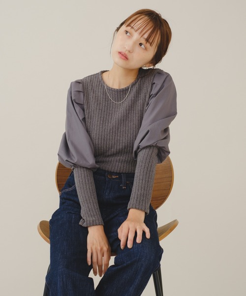 Kastane（カスタネ）の「B パフスリーブニット（ニット/セーター