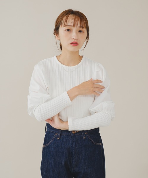 Drawer アイボリー パフスリーブニット Kastane（カスタネ）の「B パフスリーブニット（ニット/セーター