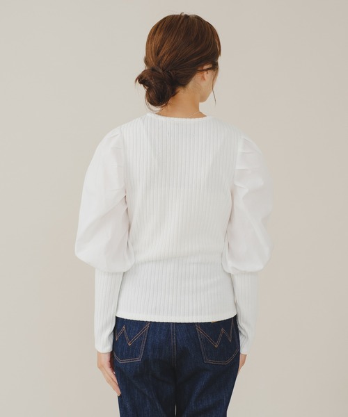 Kastane（カスタネ）の「B パフスリーブニット（ニット/セーター