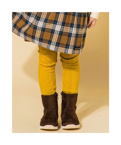 Noeil aime BeBe(ノイユエイムベベ)の「NoeilaimeBeBe/ジャガード素材ロングレギンス(80~130cm)(レギンス/スパッツ・キッズ・グレー/イエロー・MEDIUM/LARGE/XX-SMALL/X-SMALL/SMALL)」の2枚目の写真