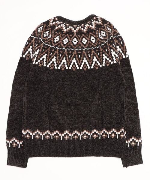 Salong hameu（サロン ハミュー）の「求心柄モールニットプルオーバー（ニット/セーター・メンズ・グレイッシュベージュ/チャコールグレー/マスタード・LL/M/L）」の4枚目の写真