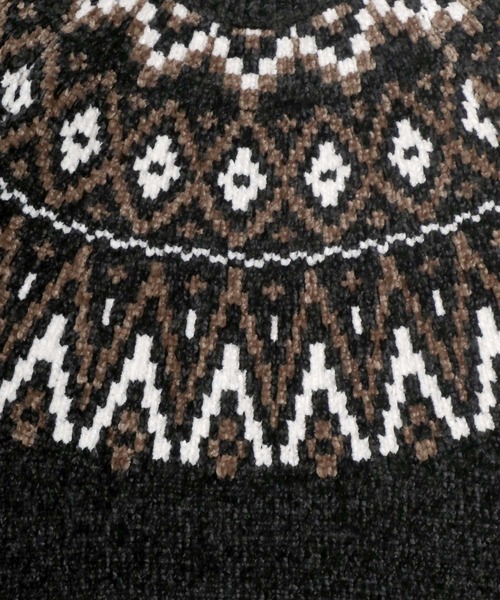 Salong hameu（サロン ハミュー）の「求心柄モールニットプルオーバー（ニット/セーター・メンズ・グレイッシュベージュ/チャコールグレー/マスタード・LL/M/L）」の10枚目の写真