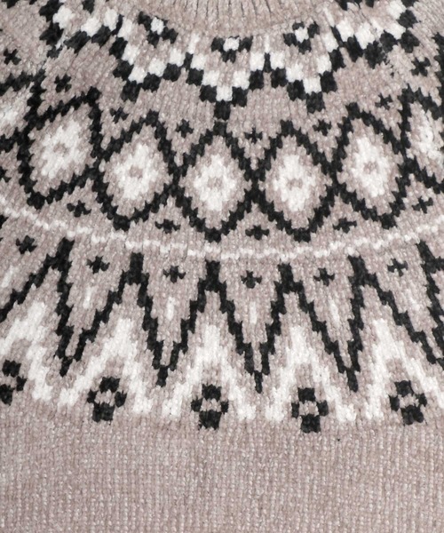 Salong hameu（サロン ハミュー）の「求心柄モールニットプルオーバー（ニット/セーター・メンズ・グレイッシュベージュ/チャコールグレー/マスタード・LL/M/L）」の11枚目の写真