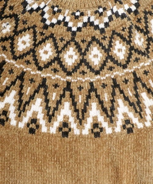 Salong hameu（サロン ハミュー）の「求心柄モールニットプルオーバー（ニット/セーター・メンズ・グレイッシュベージュ/チャコールグレー/マスタード・LL/M/L）」の12枚目の写真