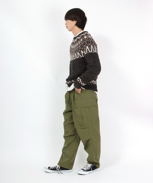 Salong hameu（サロン ハミュー）の「求心柄モールニットプルオーバー（ニット/セーター・メンズ・グレイッシュベージュ/チャコールグレー/マスタード・LL/M/L）」の20枚目の写真