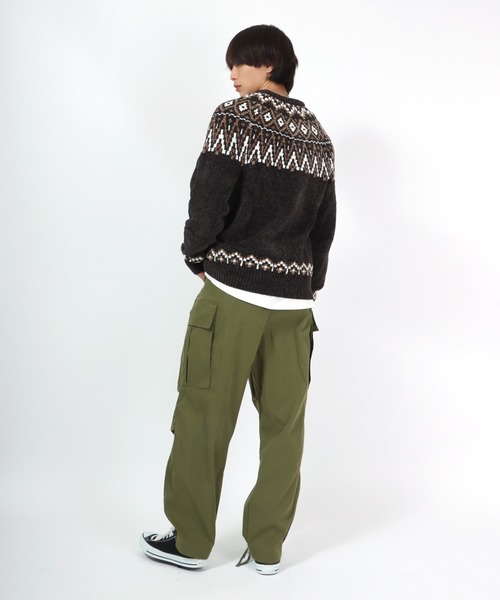 Salong hameu（サロン ハミュー）の「求心柄モールニットプルオーバー（ニット/セーター・メンズ・グレイッシュベージュ/チャコールグレー/マスタード・LL/M/L）」の21枚目の写真