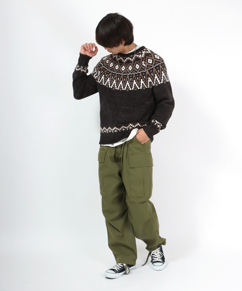 Salong hameu（サロン ハミュー）の「求心柄モールニットプルオーバー（ニット/セーター・メンズ・グレイッシュベージュ/チャコールグレー/マスタード・LL/M/L）」の22枚目の写真