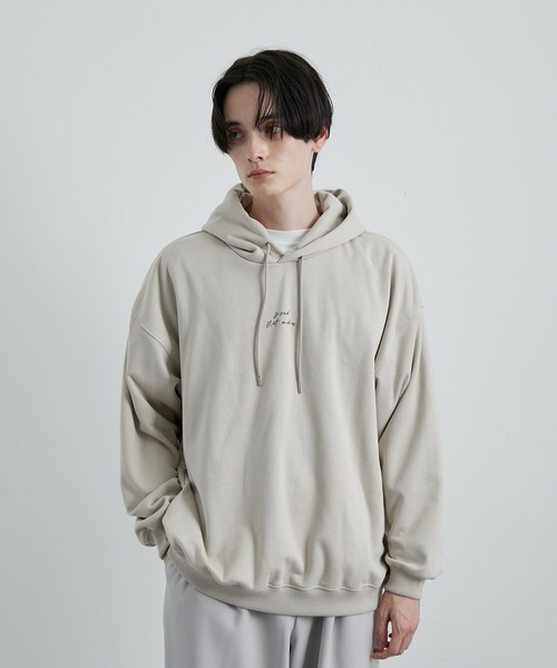 JUNRED（ジュンレッド）の「2ポイントスウェードプルパーカー（パーカー・メンズ・ブラック/グレー系その他/ブルー系その他6/ベージュ・S/M/L）」の9枚目の写真