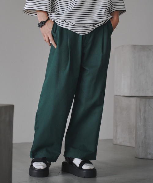 neez.（ニーズ）の「ツイルカラーワイドパンツ（その他パンツ・メンズ・テラコッタ/グリーン/ナチュラル/ブラウン・MEDIUM/LARGE/SMALL）」の4枚目の写真