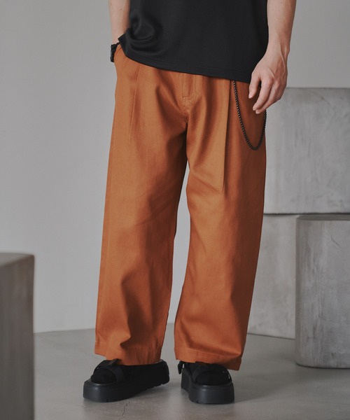 neez.（ニーズ）の「ツイルカラーワイドパンツ（その他パンツ・メンズ・テラコッタ/グリーン/ナチュラル/ブラウン・MEDIUM/LARGE/SMALL）」の3枚目の写真