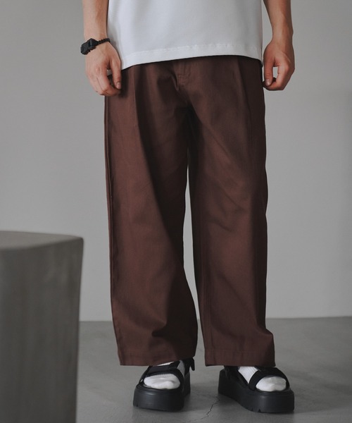 neez.（ニーズ）の「ツイルカラーワイドパンツ（その他パンツ・メンズ・テラコッタ/グリーン/ナチュラル/ブラウン・MEDIUM/LARGE/SMALL）」の8枚目の写真
