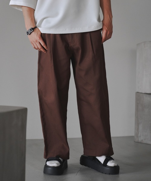 neez.（ニーズ）の「ツイルカラーワイドパンツ（その他パンツ・メンズ・テラコッタ/グリーン/ナチュラル/ブラウン・MEDIUM/LARGE/SMALL）」の7枚目の写真