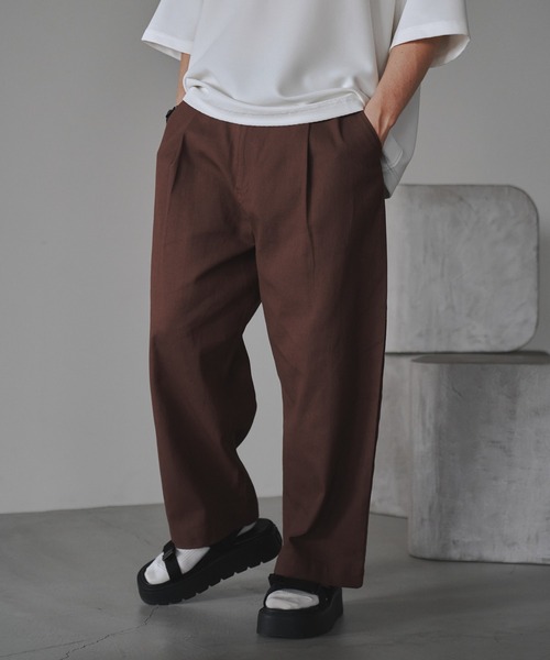 neez.（ニーズ）の「ツイルカラーワイドパンツ（その他パンツ・メンズ・テラコッタ/グリーン/ナチュラル/ブラウン・MEDIUM/LARGE/SMALL）」の10枚目の写真