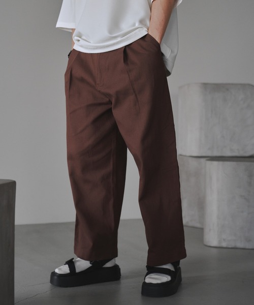 neez.（ニーズ）の「ツイルカラーワイドパンツ（その他パンツ・メンズ・テラコッタ/グリーン/ナチュラル/ブラウン・MEDIUM/LARGE/SMALL）」の9枚目の写真