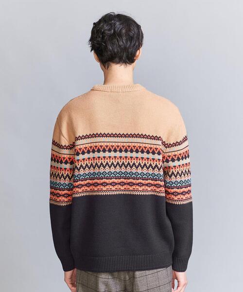 BEAUTY&YOUTH UNITED ARROWS(ビューティーアンドユースユナイテッドアローズ)の「パネル ジャカード クルーネック ニット(ニット/セーター・メンズ・ベージュ/グレー・XL/S/L/M)」の6枚目の写真