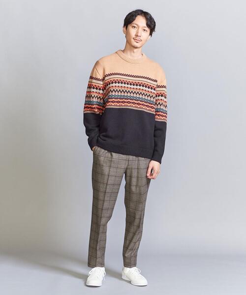 BEAUTY&YOUTH UNITED ARROWS(ビューティーアンドユースユナイテッドアローズ)の「パネル ジャカード クルーネック ニット(ニット/セーター・メンズ・ベージュ/グレー・XL/S/L/M)」の9枚目の写真