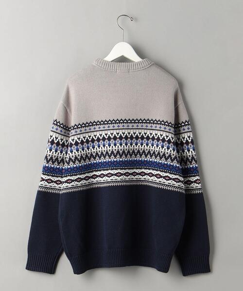 BEAUTY&YOUTH UNITED ARROWS(ビューティーアンドユースユナイテッドアローズ)の「パネル ジャカード クルーネック ニット(ニット/セーター・メンズ・ベージュ/グレー・XL/S/L/M)」の12枚目の写真