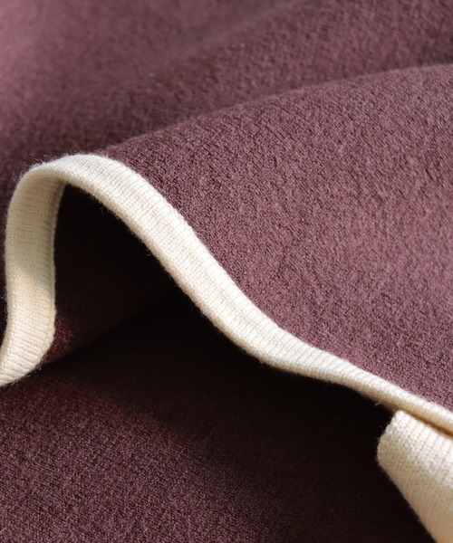 HER CLOSET（ハークローゼット）の「【shemoshelly】WEB限定配色ケープニットベスト（ベスト・レディース・ブラウン/ブラック×ホワイト/ブラック・M）」の6枚目の写真