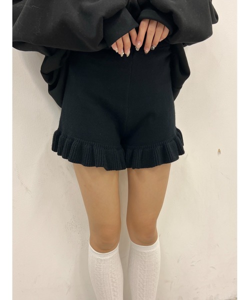 PHILLY（フィリー）の「フリルニットショートパンツ（その他パンツ・レディース・ブラック/アイボリー・FREE）」の7枚目の写真