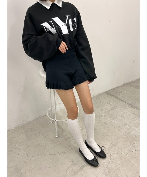 PHILLY（フィリー）の「フリルニットショートパンツ（その他パンツ・レディース・ブラック/アイボリー・FREE）」の11枚目の写真