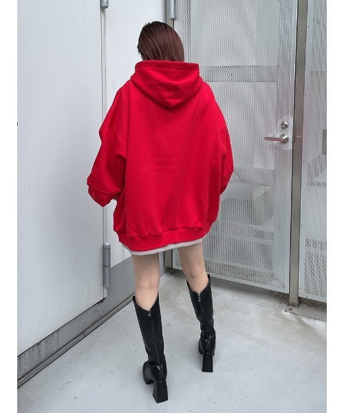 ENVYM（アンビー）の「メタリックロゴＰＫ（パーカー・レディース・ブラック/ホワイト/レッド・FREE）」の4枚目の写真