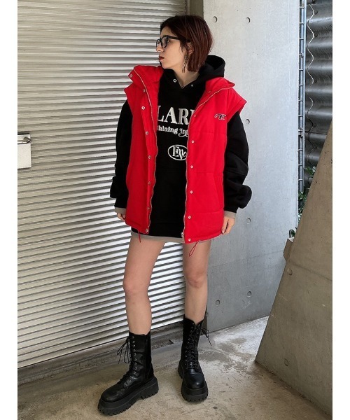 ENVYM（アンビー）の「メタリックロゴＰＫ（パーカー・レディース・ブラック/ホワイト/レッド・FREE）」の14枚目の写真