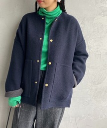 LE GLAZIK | [LE GLAZIK/ル グラジック] ノーカラー ショート丈ウールコート(ノーカラーコート)