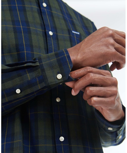 Barbour(バブアー)の「コットンレーヨンタータンバンドカラー(シャツ/ブラウス・メンズ・グリーン・S/L/M)」の3枚目の写真