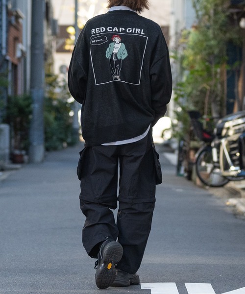 Red Cap Girl(レッドキャプガール)の「【a-r】〔Red Cap Girl/レッドキャップガール〕12Gニット バックWジャガード編み ルーズカーディガン(カーディガン/ボレロ・メンズ・ブラック/ミント/サックスブルー・MEDIUM/LARGE)」の9枚目の写真