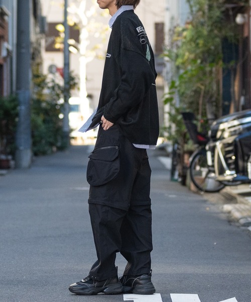 Red Cap Girl(レッドキャプガール)の「【a-r】〔Red Cap Girl/レッドキャップガール〕12Gニット バックWジャガード編み ルーズカーディガン(カーディガン/ボレロ・メンズ・ブラック/ミント/サックスブルー・MEDIUM/LARGE)」の8枚目の写真