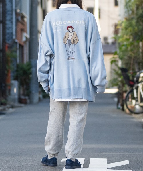 Red Cap Girl(レッドキャプガール)の「【a-r】〔Red Cap Girl/レッドキャップガール〕12Gニット バックWジャガード編み ルーズカーディガン(カーディガン/ボレロ・メンズ・ブラック/ミント/サックスブルー・MEDIUM/LARGE)」の21枚目の写真