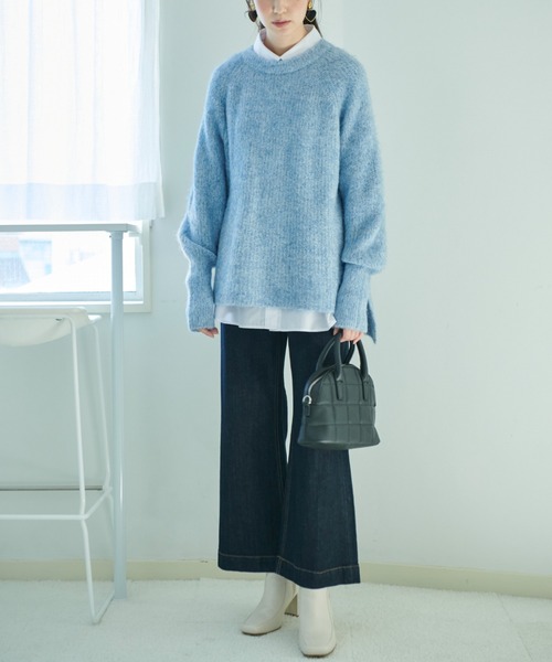 FREE'S MART（フリーズマート）の「【Sシリーズ対応】ベーシックワイドデニムパンツ（デニムパンツ・レディース・ダークネイビー/ブルー系その他3/ブルー系その他/ホワイト系その他・SMALL/MEDIUM/X-SMALL）」の5枚目の写真