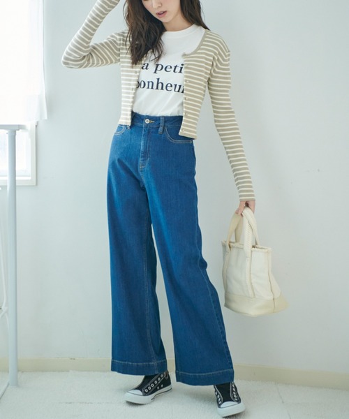 FREE'S MART（フリーズマート）の「【Sシリーズ対応】ベーシックワイドデニムパンツ（デニムパンツ・レディース・ダークネイビー/ブルー系その他3/ブルー系その他/ホワイト系その他・SMALL/MEDIUM/X-SMALL）」の6枚目の写真