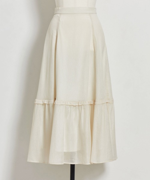 NOELA（ノエラ）の「シャイニーフリル切替スカート（スカート・レディース・オフホワイト/ピンク/ラベンダー・フリー）」の9枚目の写真