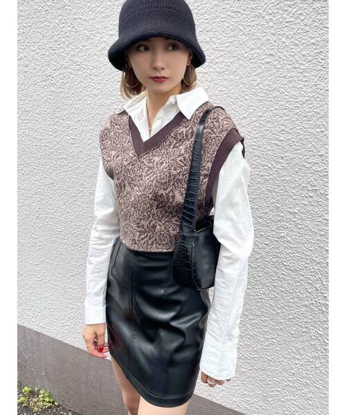 EMODA（エモダ）の「カーブウエストミニスカート（スカート・レディース・ブラック/その他/アイボリー・SMALL/MEDIUM）」の16枚目の写真