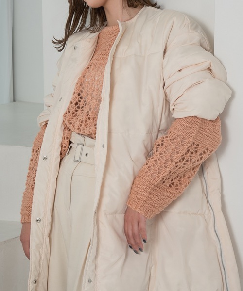 Amiur(エミレ)の「mohair low gauge knit(ニット/セーター・レディース・ベージュ/ラベンダー/オレンジ系・FREE)」の16枚目の写真