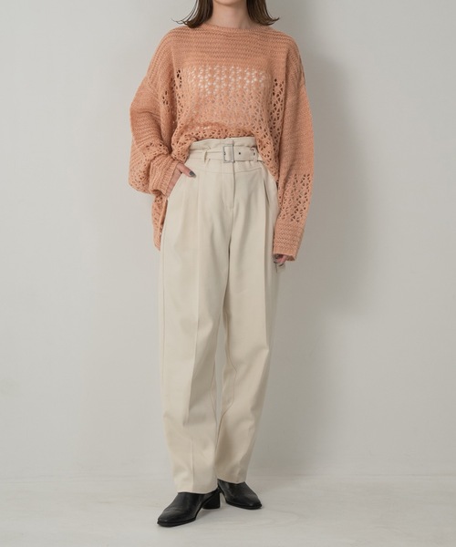 Amiur(エミレ)の「mohair low gauge knit(ニット/セーター・レディース・ベージュ/ラベンダー/オレンジ系・FREE)」の11枚目の写真