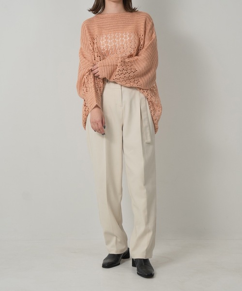 Amiur(エミレ)の「mohair low gauge knit(ニット/セーター・レディース・ベージュ/ラベンダー/オレンジ系・FREE)」の12枚目の写真