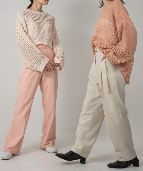 Amiur(エミレ)の「mohair low gauge knit(ニット/セーター・レディース・ベージュ/ラベンダー/オレンジ系・FREE)」の18枚目の写真