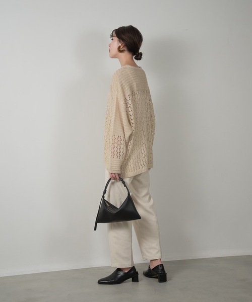 Amiur(エミレ)の「mohair low gauge knit(ニット/セーター・レディース・ベージュ/ラベンダー/オレンジ系・FREE)」の6枚目の写真