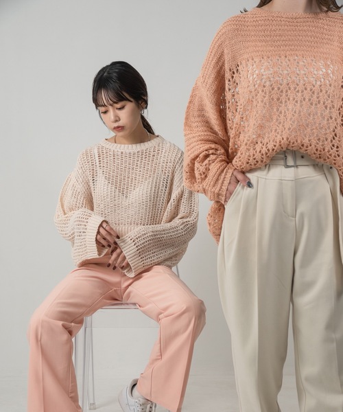 Amiur(エミレ)の「mohair low gauge knit(ニット/セーター・レディース・ベージュ/ラベンダー/オレンジ系・FREE)」の19枚目の写真