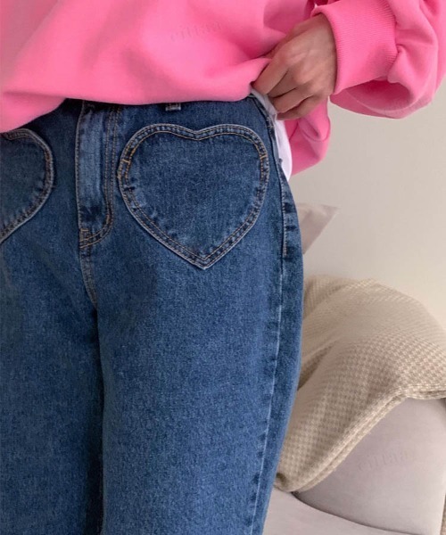 Dalfwin（ダールフィン）の「ハートポケットデニムパンツジーンズ（デニムパンツ・レディース・ブルー・MEDIUM/LARGE）」の6枚目の写真