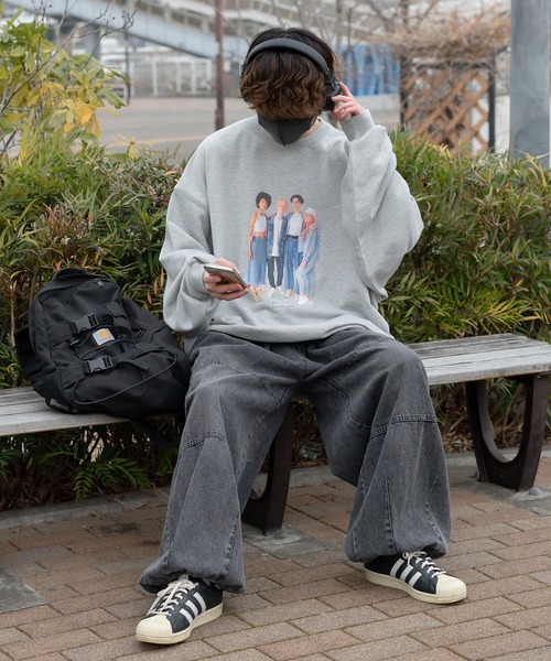 Perushu（ペルーシュ）の「ユーズドライクアソートグラフィックスウェット（スウェット・メンズ・ネイビー/イエロー/グレー/杢グレー・MEDIUM/LARGE）」の9枚目の写真