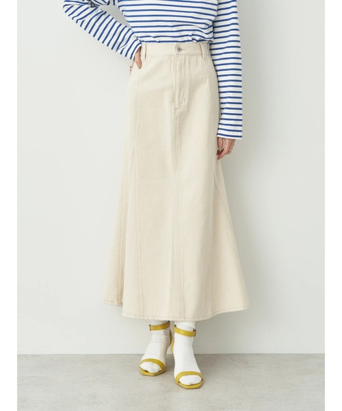 earth music&ecology(アースミュージックアンドエコロジー)の「デニムマーメイドスカート(スカート・レディース・アイボリー/サックスブルー/ダークインディゴブルー・S/M)」の12枚目の写真